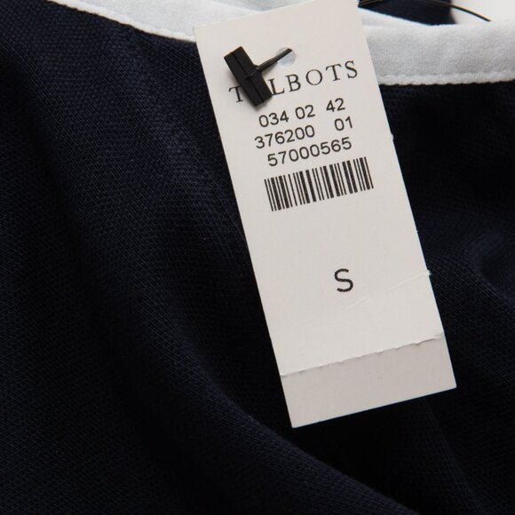 Talbots Sleeveless Pique Polo UPF 50+ Navy Half Zip Blue White Size Small New - Picture 4 of 7
